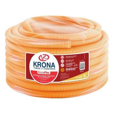 Imagem de Eletroduto Corrugado PVC 20mm x 50m Laranja Krona