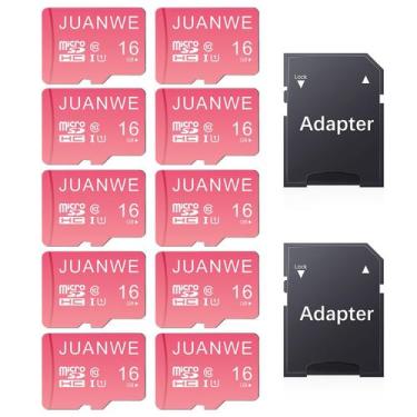 Imagem de Cartão Micro SD JUANWE 16GB Pacote com 10 C10 U1 Rosa