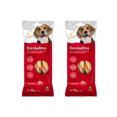 Imagem de Kit Enroladitos Carne Papaya Pets Petisco Cães 50g -, 2 Pacotes