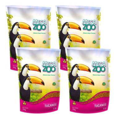 Imagem de Kit 4 Ração Megazoo Para Tucanos Aves Frugívoras T-19 - 700G