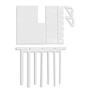 Imagem de Kit Gabarito Acrílico Régua Fio de Cabelo Esquadros T Cartonagem Wire O