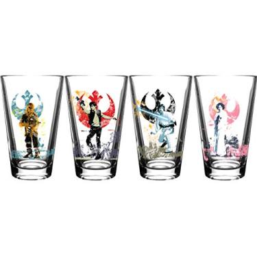 Imagem de Star Wars Conjunto de copos Rebels – Capacidade de vidro de 473 ml – Conjunto de 4 copos – Formato clássico