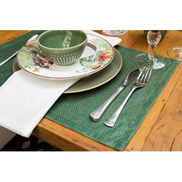 Imagem de Jogo Americano 4 Peças Tecido Estampado Mesa Jantar Decor (Kit_4pçs_Verde Texturizado)