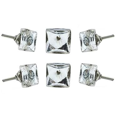 Imagem de Set of Six Isola Mirror Glass Cabinet Square Knob Multipack/Finish: Silver