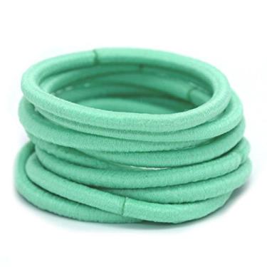 Imagem de La Tartelette 4 mm elásticos faixas de cabelo laços para crianças cabelo de borracha faixas de cabelo, Light Aquamarine, 100 Pcs