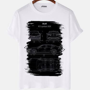 Imagem de Camiseta masculina Audi rs 5 Carro Famoso Desenho Camisa Blusa Branca Estampada