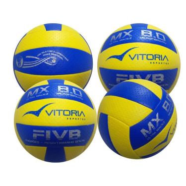 Imagem de Kit 4 Bolas Volei Oficial Vitoria Mx 8.0 Pro Ultra Macia