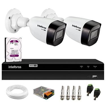 Imagem de Kit 2 Câmeras Intelbras VHD 1130 B HD 720p Bullet com Lente 2.8mm Visão Noturna 30m Resistente à Chuva IP67 + DVR MHDX 1204 4 Canais + HD 2TB