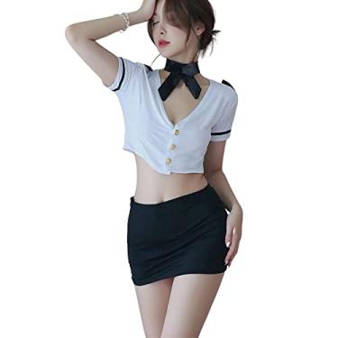 Imagem de Temptshow Sexy Female Secretary Costume Cosplay Office Ladies Mini Tight Uniform Sexy Hip Skirt (grace)