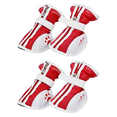 Imagem de PetPhindU Botas para cães respiráveis sapatos de caminhada para cães botas antiderrapantes para cães botas antiderrapantes para cães pequenos, médios e grandes, sapatos de chuva à prova d'água para filhotes de cachorro sapatos de chuva