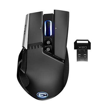 Imagem de EVGA Mouse para jogos sem fio X20, sem fio, preto, personalizável, 16.000 DPI, 5 perfis, 10 botões, ergonômico 903-T1-20BK-KR
