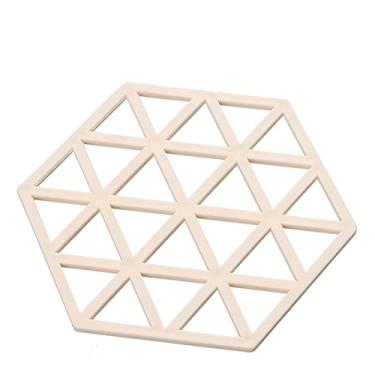 Imagem de Tapete de silicone retangular resistente ao calor porta-copos de copo de bebida suporte de panela antiderrapante jogo americano de mesa acessórios de cozinha almofada de porta-copos (cor: branco A)