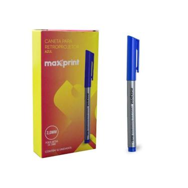 Imagem de Caneta Retroprojetor Azul 2Mm Mark+ Marcador Cd/Dvd Maxprint