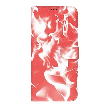 Imagem de SHOYAO Capa de telefone carteira capa fólio para Samsung Galaxy A3 2017, capa fina de couro PU premium para Galaxy A3 2017, suporte de visualização horizontal, correspondência precisa, vermelho