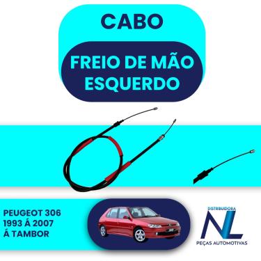 Imagem de Cabo de freio Peugeot 306 traseiro esquerdo a tambor 1992 a 2007