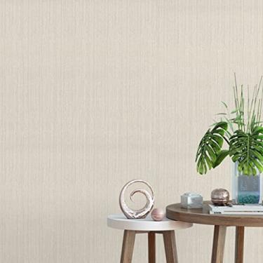 Imagem de Papel De Parede Adesivo Efeito Linho Tons Bege/Amarelo Rolo 10M