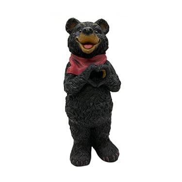 Imagem de Design House 395814 Estátua de urso de sinal de coração para jardim, pátio, decoração de casa e escritório, presente de inauguração de casa, aniversários, 14 cm C x 14 cm L x 35 cm A, multicolorido