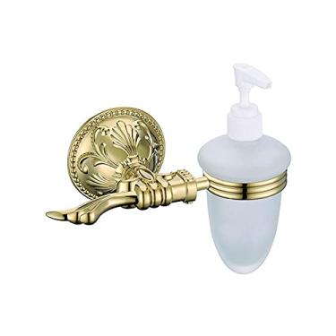 Imagem de Conjunto de acessórios de banheiro dourados de luxo, prateleiras de banheiro antigas, barra de toalha, suporte de papel higiênico, porta-sabão, porta-escovas de banheiro, dispensador de sabão