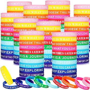 Imagem de 200 pçs citação motivacional pulseiras de borracha inspiradoras coloridas pulseiras de silicone pulseiras de silicone inspiradoras pulseiras de borracha para mulheres homens presentes de festa de adolescentes, 20 estilos