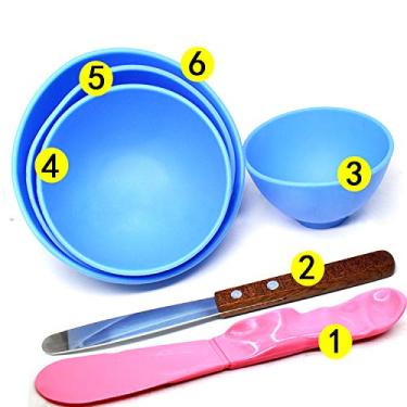 Imagem de BONEW 4 peças de tigela de plástico dental para mistura de alginato, escultura de modelagem de borracha + 2 espátulas misturadoras