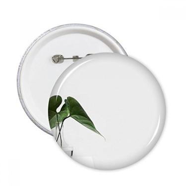 Imagem de Simpol Folha Verde Planta Natureza Foto Alfinetes Redondos Emblema Botão Decoração Acessório 5pcs