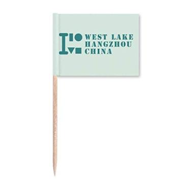 Imagem de West Lake Hangzhou China Art Deco Presente Fashion Palito Bandeiras Marcador Decoração de Festa