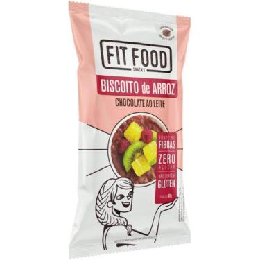 Imagem de Biscoito Arroz Chocolate Ao Leite Zero Açúcar Fit Food 60G