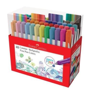 Imagem de Caneta Fine Pen Colors 0,4 Mm Estojo Com 48 Cores Faber-Castell - Fabe