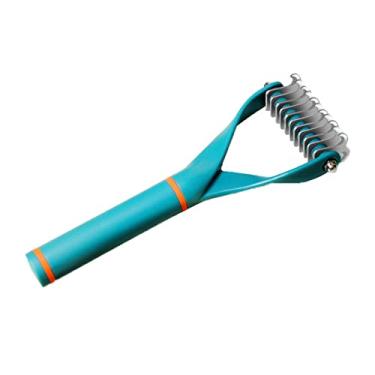 Imagem de Pente para Desmatagem para Cães, Ponta Dupla Face Brilhante Parafuso de Fixação Remoção de Nós Alça Confortável Subpêlo para Cães Pente Ancinho para Cães (L)