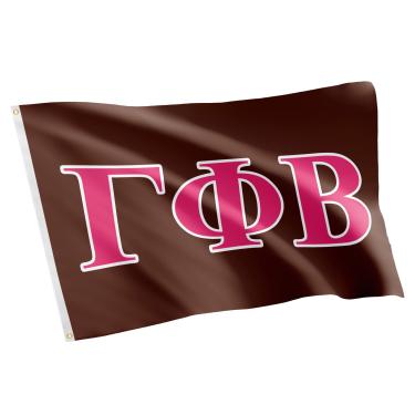 Imagem de Bandeira grega com a bandeira da fraternidade Gamma Phi Beta de 1,8 m x 1,2 m Decoração de placa Gamma phi
