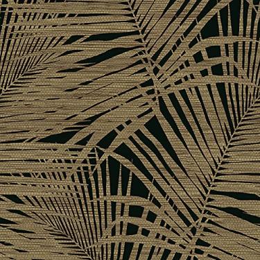 Imagem de Tommy Bahama - Papel de parede descascar e colar, papel de parede tropical para quarto, lavabo, cozinha, vinil, cobertura de 30,75 metros quadrados (Coleção Shadow Palms, Noir)