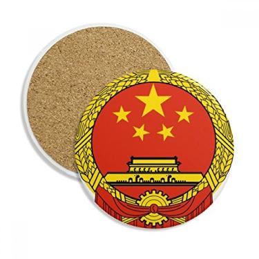 Imagem de China National Emblem Country Porta-copos Caneca de mesa Pedra absorvente de proteção de mesa