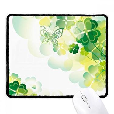 Imagem de Butterfly Four Leaf Clover St.Patrick's Day Mousepad Tapete de borracha para jogos
