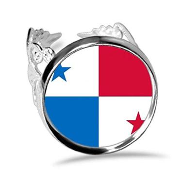 Imagem de DIYthinker Anel de noivado ajustável com bandeira nacional do Panamá América do Norte