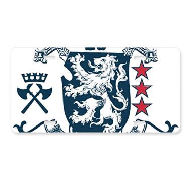 Imagem de DIYthinker Espada Medieval Cavaleiros da Europa Emblema de Leão Placa de Carro Decoração Acessório de Aço Inoxidável