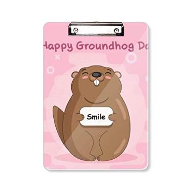 Imagem de Happy Groundhog Day EUA América Canadá Festival Prancheta Pasta Bloco de Escrita Placa de Apoio A4