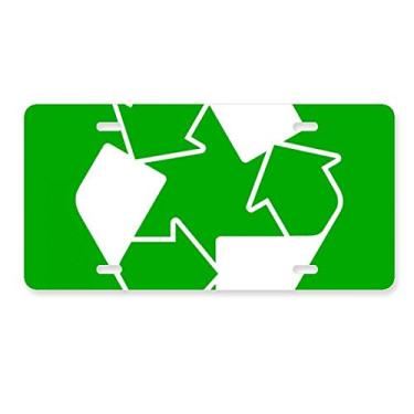 Imagem de DIYthinker Etiqueta de aço inoxidável para decoração de placa de aviso quadrada verde reciclável