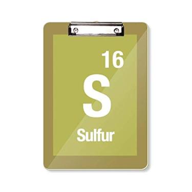 Imagem de S Sulfur Placa de suporte para prancheta Ciência Elemento Químico de Sulfur A4