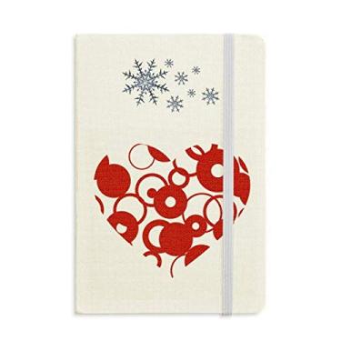 Imagem de Caderno vermelho para o dia dos namorados em formato de coração com flocos de neve para inverno