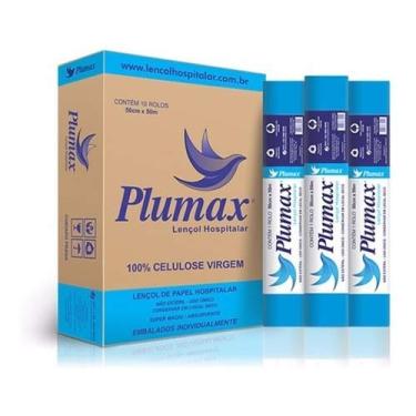 Imagem de Papel Lençol 50 Cm X 50 Metros 100% Celulose C/10rolo Plumax