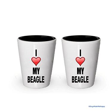 Imagem de Copo de shot I Love my Beagle - Beagle Gifts (2)