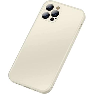 Imagem de TIOYW Capa de silicone líquido compatível com iPhone 13 capa de telefone flexível anti-choque capa protetora de corpo inteiro, sensação de vidro fosco (cor: branco, tamanho: para iphone13)