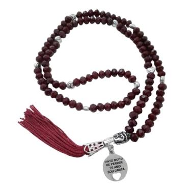 Imagem de Japamala 108 Contas Terço Budista Cristal Vinho 8mm Ho'oponopono