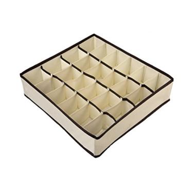 Imagem de Ordene - Organizador de Gaveta Tipo Colmeia para Peças Íntimas, Cor Creme com Marrom, Linha My Closet