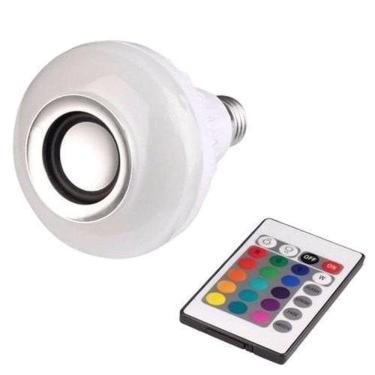 Imagem de Lâmpada Musical Caixa Som Bluetooth Led Rgb Com Controle E27