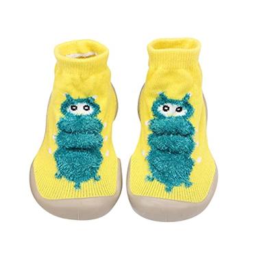 Imagem de Chinelos de spa para meninos crianças meninos sola fofa de borracha meias de malha sapatos chinelos quentes criança tamanco infantil, 1108C - amarelo, 18-24 Meses