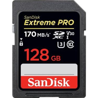 Imagem de SanDisk Cartão 128 GB Extreme PRO SDXC UHS-I - C10, U3, V30, 4K UHD, cartão SD - SDSDXXY-128G-GN4IN
