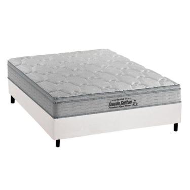 Imagem de  Cama Box Casal: Colchão Espuma Probel D40 Guarda Costas Premium Hiper Firme + Base CRC Courano White(138x188)