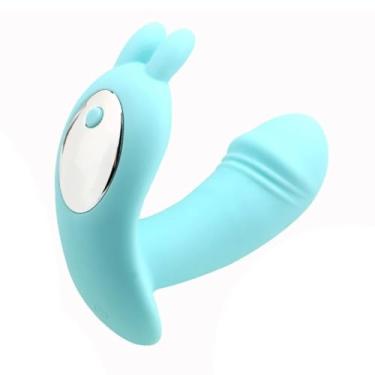 Imagem de Vibrador Feminino Estimulação Dupla À Prova d'água, Com Controle remoto, Estimulação de Clitóris 12 Velocidades Sexauis (Azul)