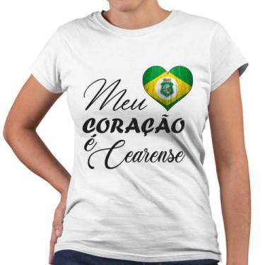 Imagem de Camiseta Baby Look Meu Coração É Cearense Bandeira - Web Print Estampa
